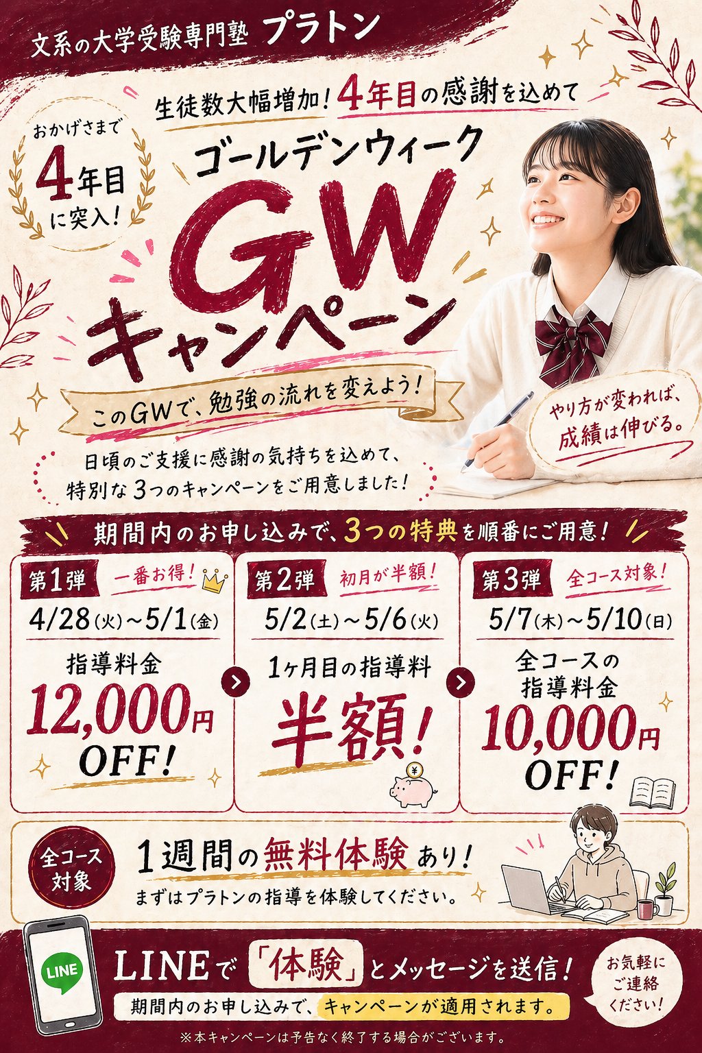 GW特別キャンペーン｜3つの特典の全体像